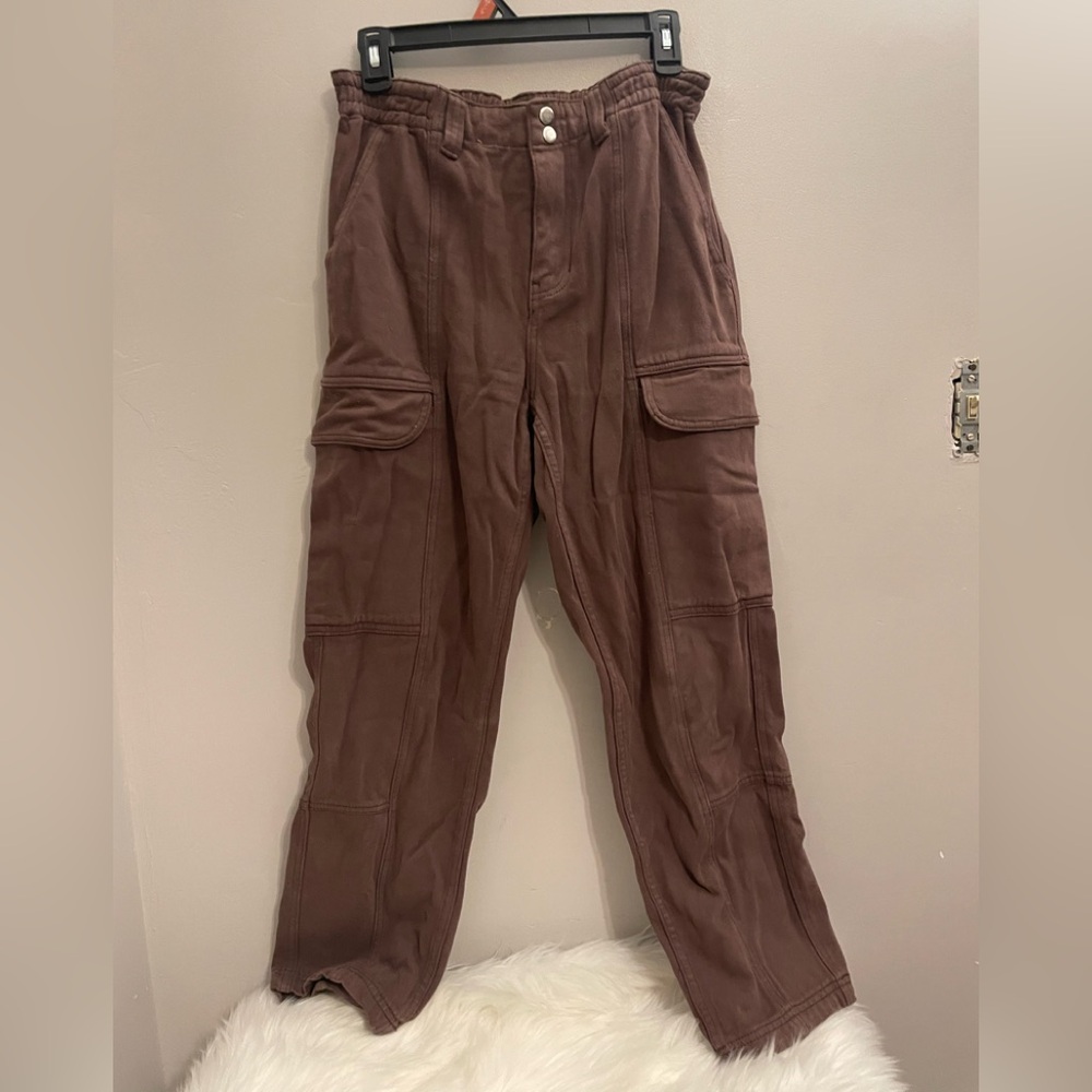 PacSun Elastic Waist Brown Cargo Pants